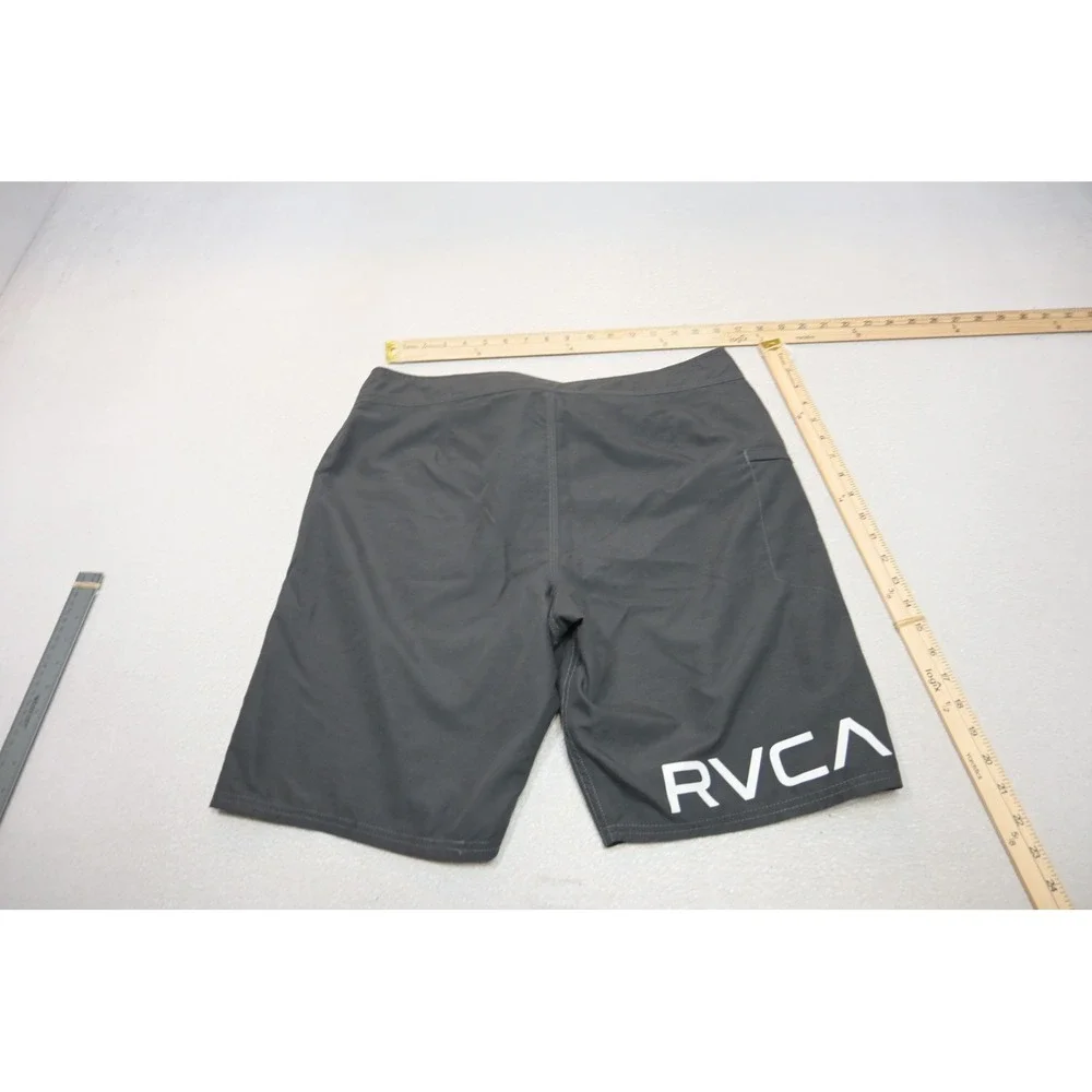 RVCA Board Shorts Mens 34 Charcoal Grey Mid Length 19 Surf Performance NWOT
